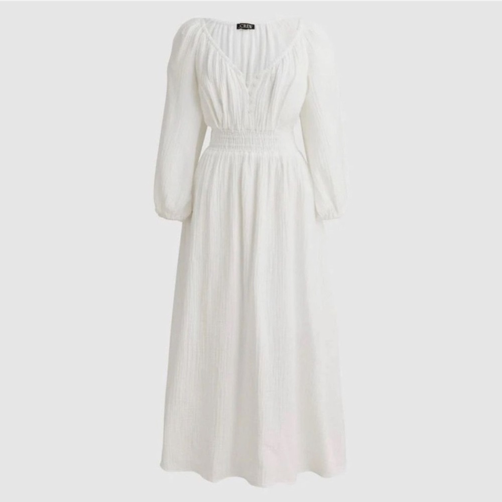 J. Crew White Midi Dress